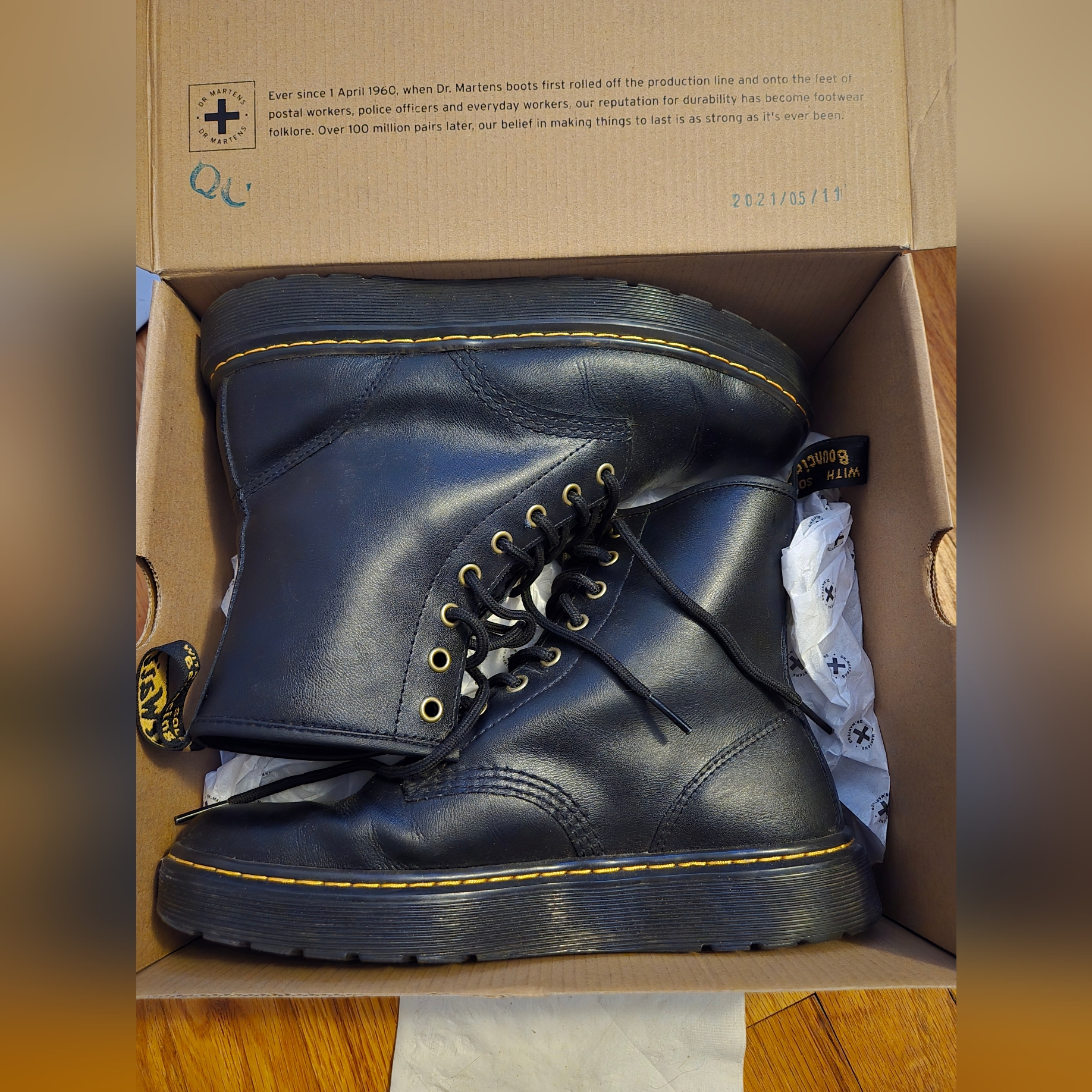 Dr Martens Zavala Lace Up Combat Boots Size 8